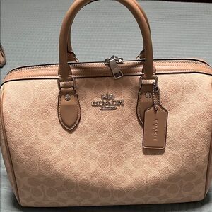 Coach Beige Signature Satchel